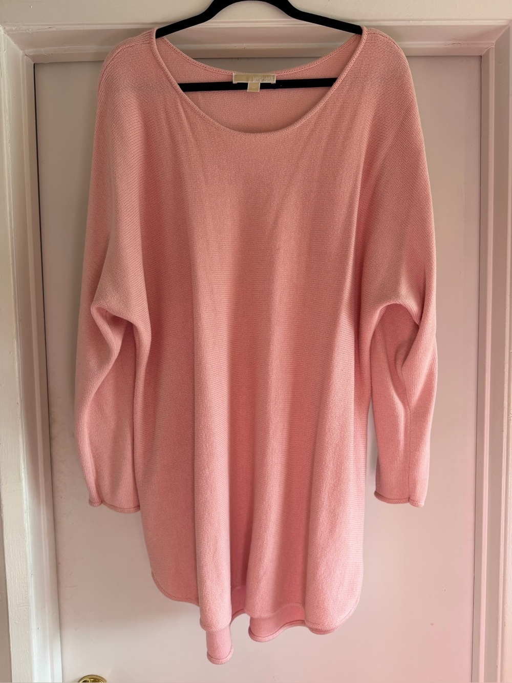 Michael Kors Oversized Light Pink Scoop Neck Knit Sweater